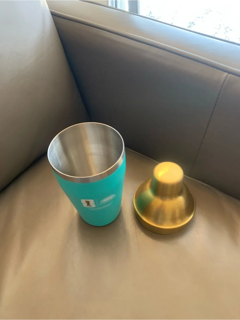 FIFA World Cup 2026 Turquoise and Gold Stainless Cocktail Shaker by Casa Amigos